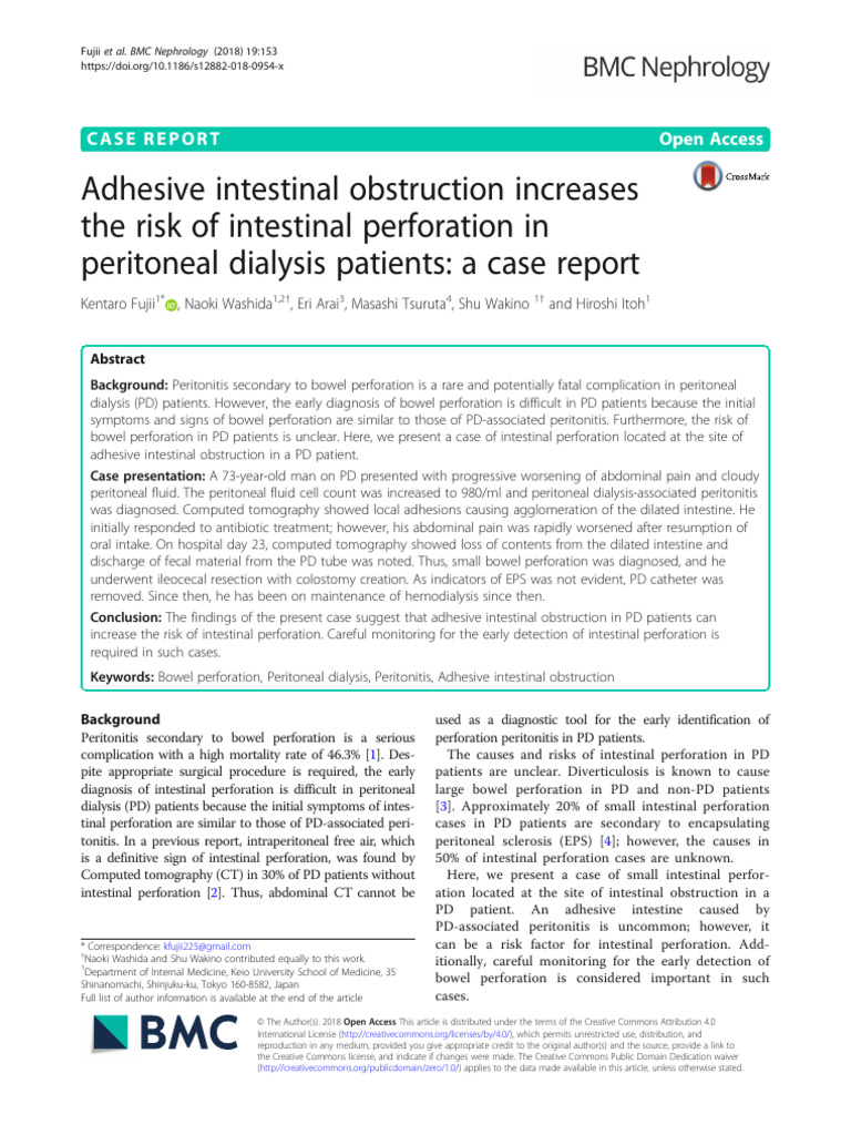 Adhesive Intestinal Obstruction Increases The Risk of Intestinal