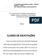 Conceitos de Tensão. Esforços Solicitantes. Propriedades Mecânicas Dos Materiais.