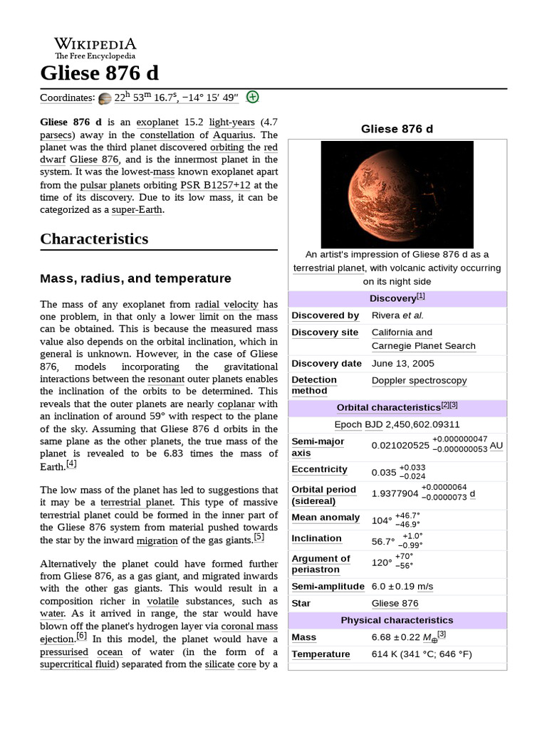 Gliese 876 D PDF Science