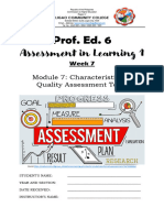 Module 7 Assessment in Learning 1 Week 7