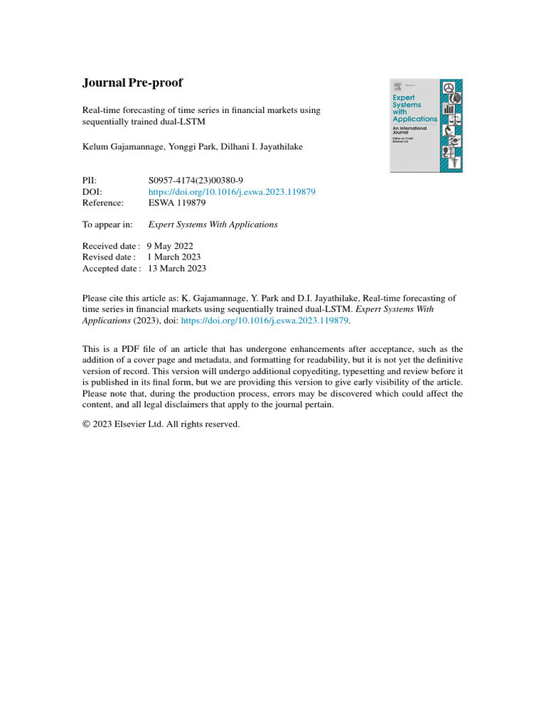 Real-Time Financial Forecasting with LSTM | PDF | Forecasting | Time Series