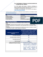 Completación Planilla Teletrabajo o Trabajo A Distancia Vigente de La Dirección Del Trabajo 2021