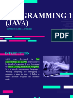 Introduction To Java Programming and Operators