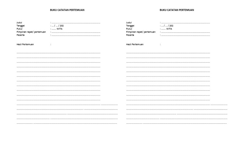 Buku Catatan Pertemuan Pdf