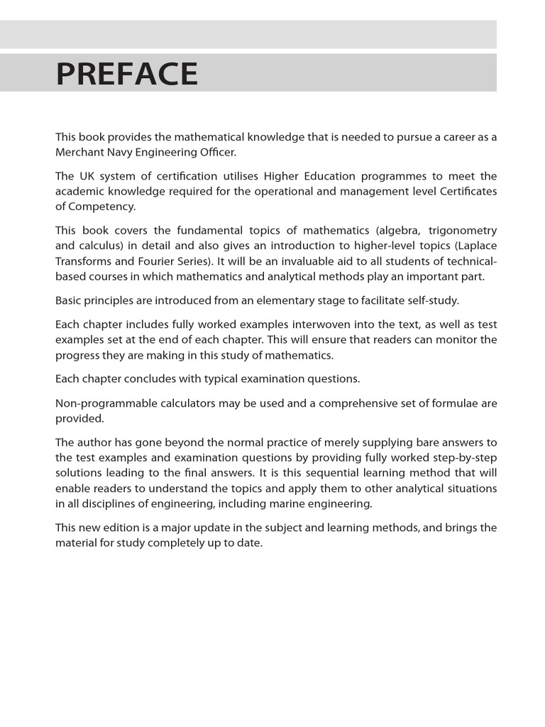 Reeds Vol. 1 Mathematics For Marine Engineers | PDF | Division ...