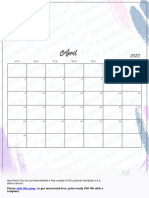 Colored Monthly Calendar-Letter