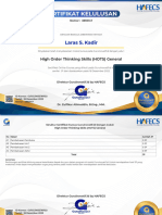 File Sertifikat Online Course - High Order Thinking Skills (HOTS) General - Laras S. Kadir - No. 3893147