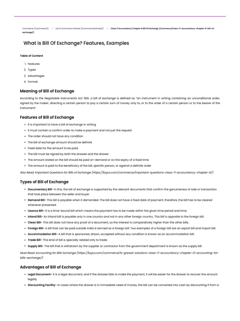 Understanding Bills of Exchange | PDF | Negotiable Instrument ...