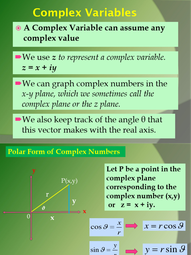 2.1a Complex Analysis Polar Form PDF Complex Number Cartesian Coordinate System