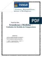 Grandezas e Medidas Unidades de Medida de Temperatura