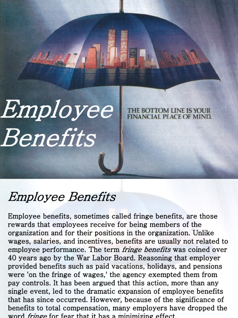 Lecture 7 Employee Benefits PDF Employee Benefits Pension