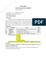 Finance Management - Syllabus - FTU 2022 Advanced Class