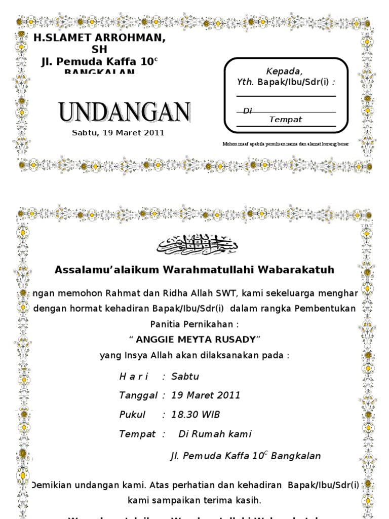 Kumpulan Contoh Undangan Rapat Pengurus Yayasan Terbaik Gratis