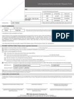 Life Insurance Policy Surrender Request Form FIllable