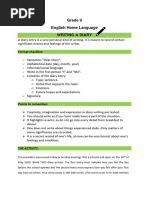 Grade 9 English HL Writing A Diary Worksheet Rubric