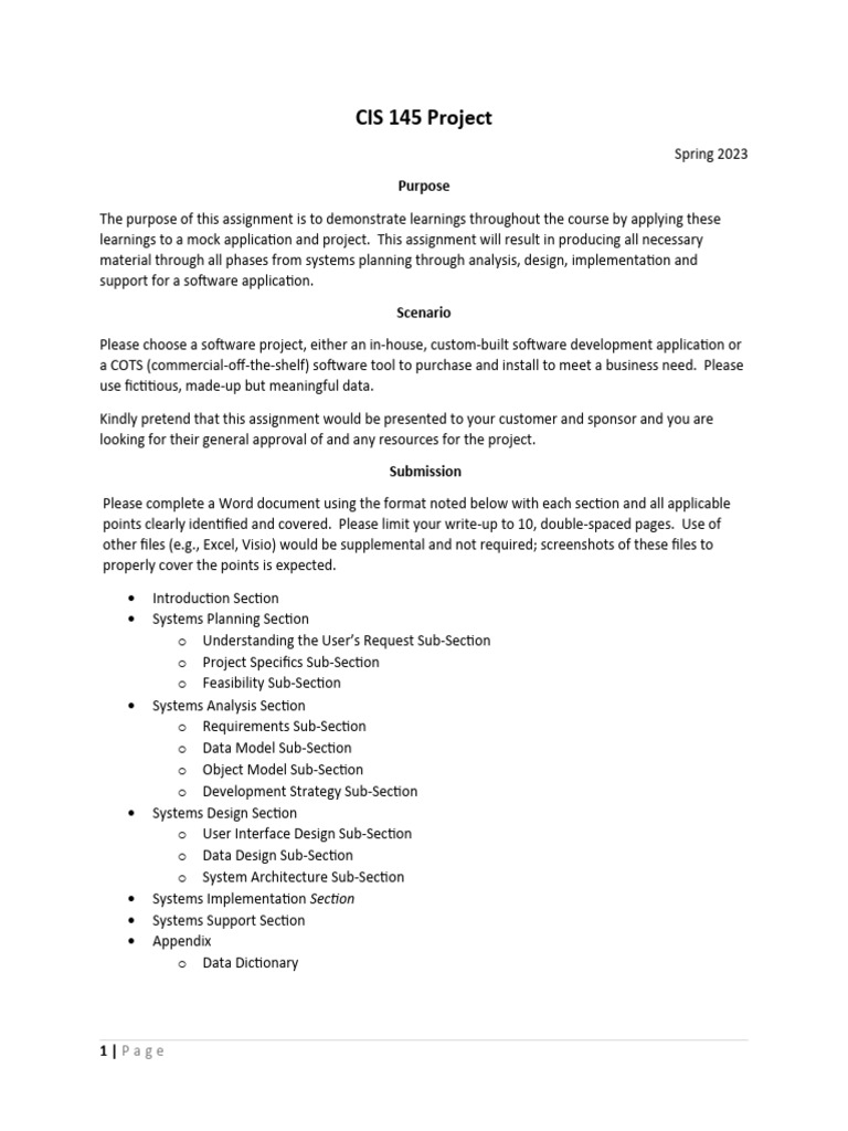 Housing Project Requirements