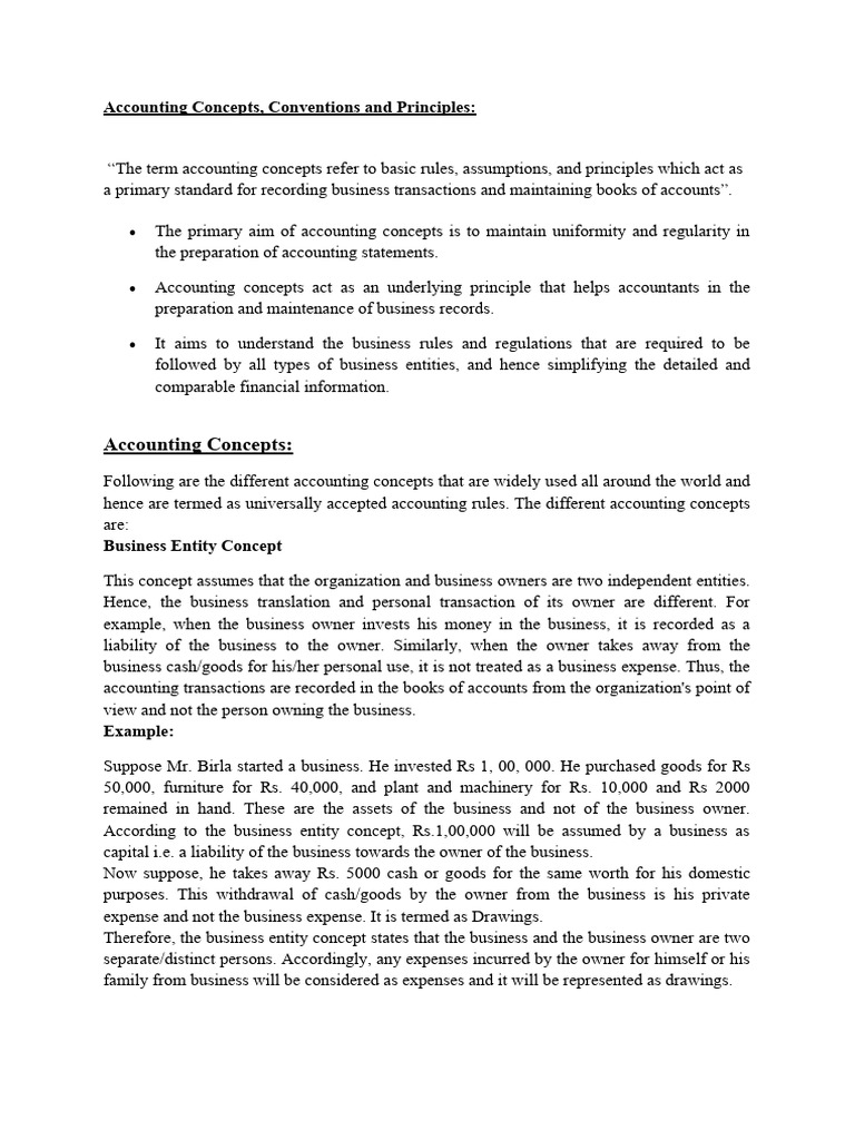Key Accounting Concepts Explained | PDF | Revenue | Financial Statement