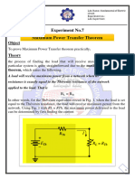Experiment No.7 Maximum Power Transfer Theorem: Object