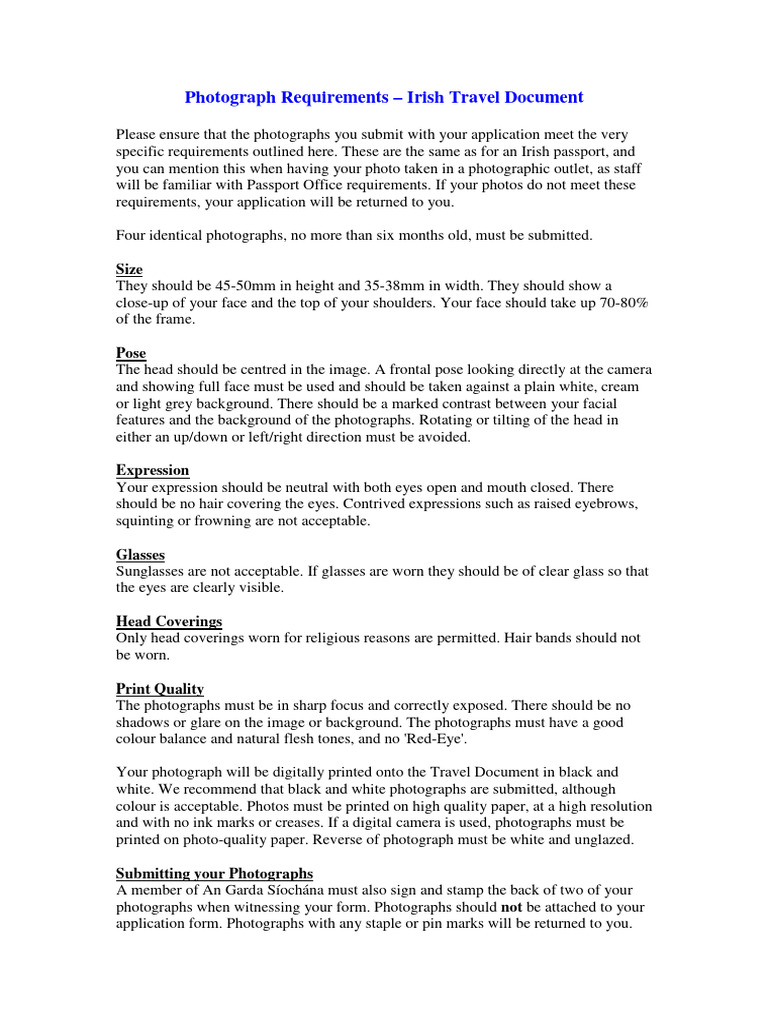 TravelDocumentPhotoRequirements PDF Photograph Glasses