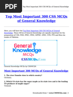 Top Most Important 300 CSS MCQs of General Knowledge