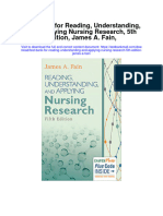 Test Bank For Reading Understanding and Applying Nursing Research 5th Edition James A Fain