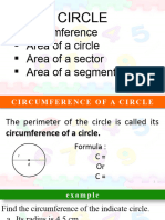 Area and Circumference of Circle