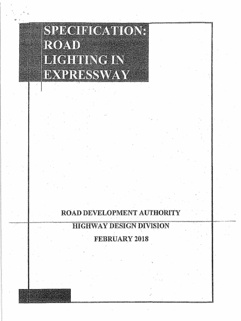 RDA Road Lighting Specification | PDF