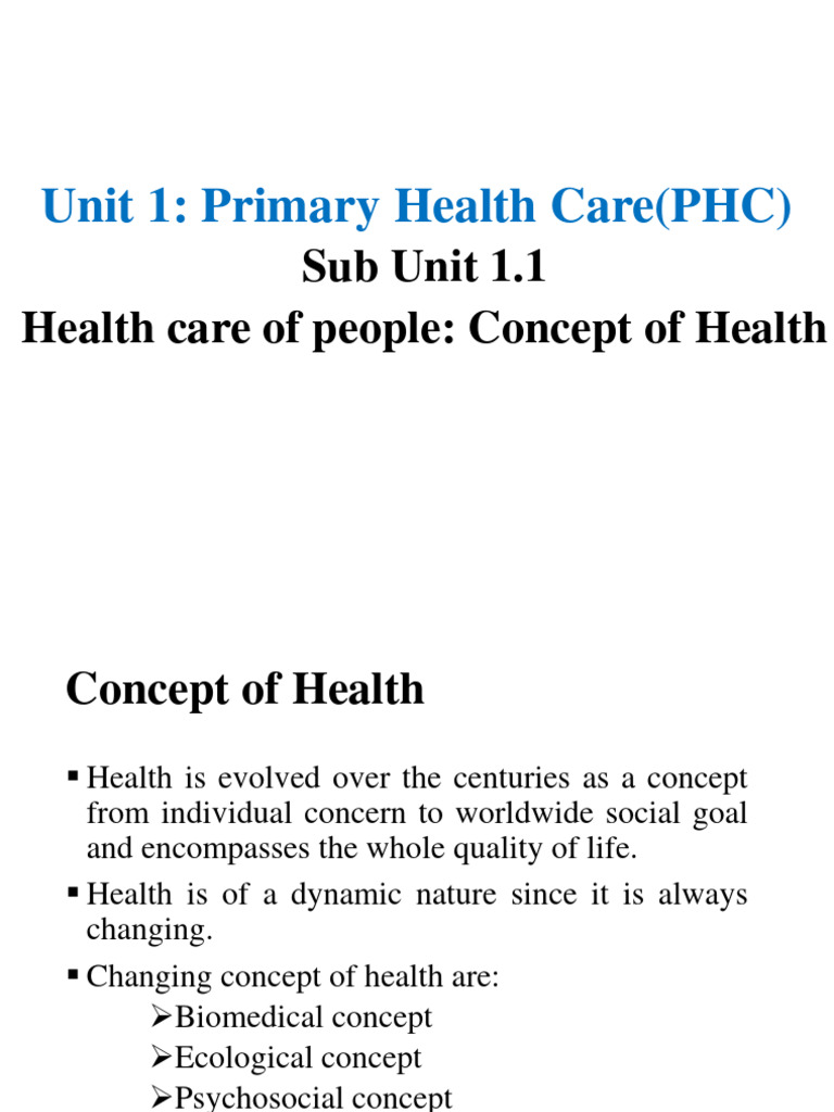 1 1 concept of health pdf mental health occupational safety and