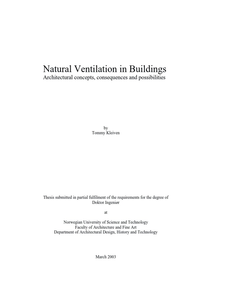 Natural Ventilation | PDF | Ventilation (Architecture) | Hypothesis