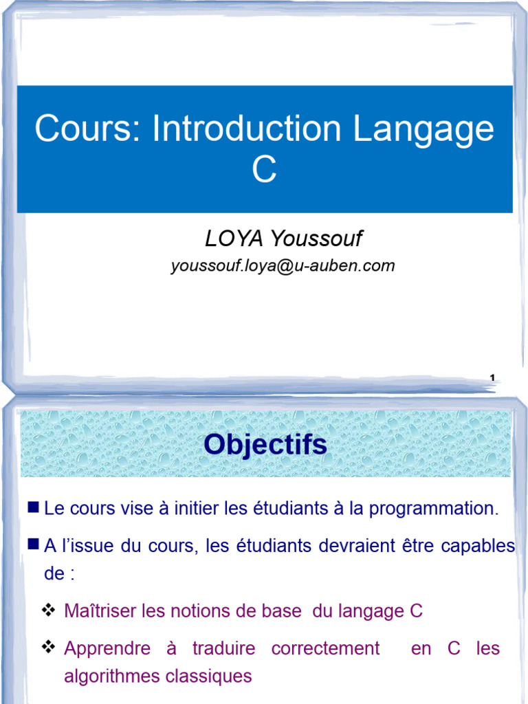 Introduction au langage de programmation C | PDF | Structure de ...