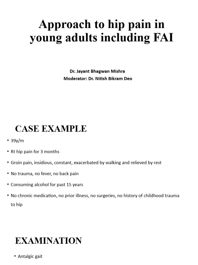Hip Pain Diagnosis and Management in Young Adults | PDF | Hip | Knee