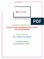 Project Report On Flight Price Predication Using ML Techniques