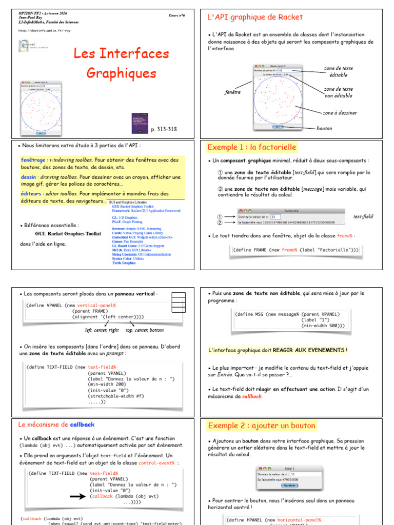 API Graphique Racket : Concepts Clés | PDF | Interface graphique | Logiciel