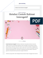 Ketahui Contoh Kalimat Interogatif