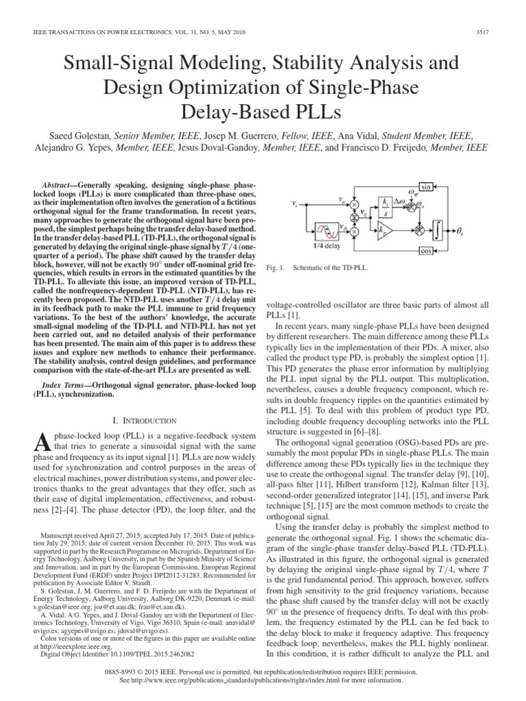 SmallSignal Modeling, Stability Analysis PDF Oscillation Control