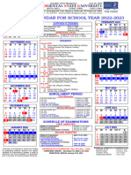 University Calendar For School Year 2022-2023: Enrollment Period