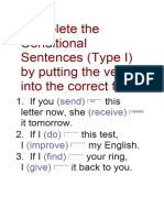 Complete The Conditional Sentences