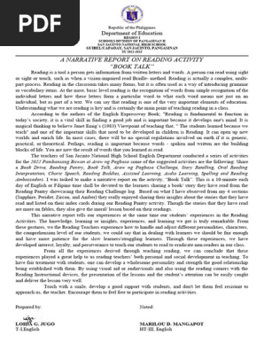 Book Talk Narrative Report-project Search