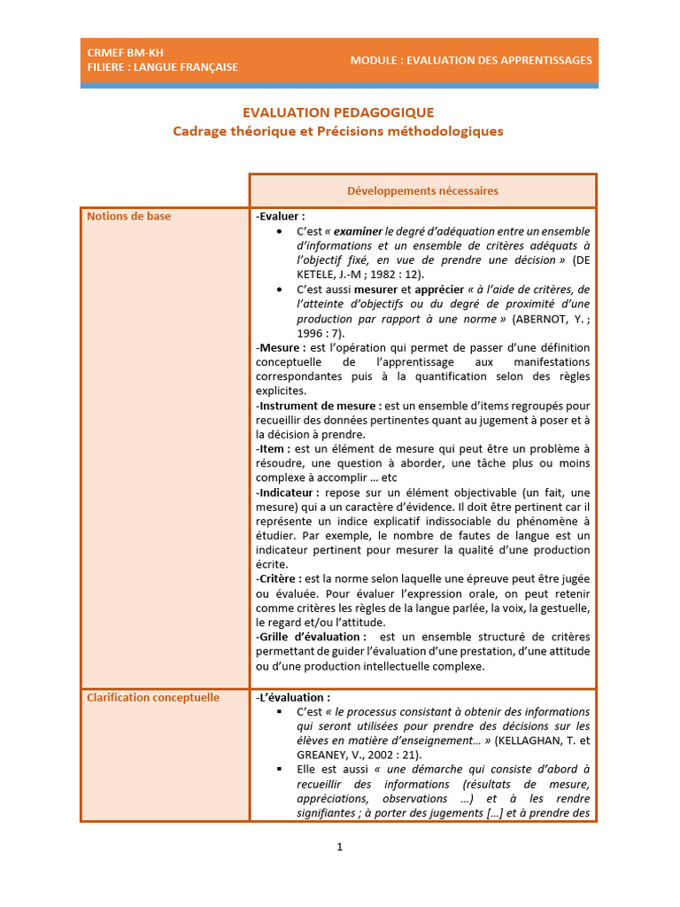 Évaluation des apprentissages en français | PDF | Apprentissage | Choix ...