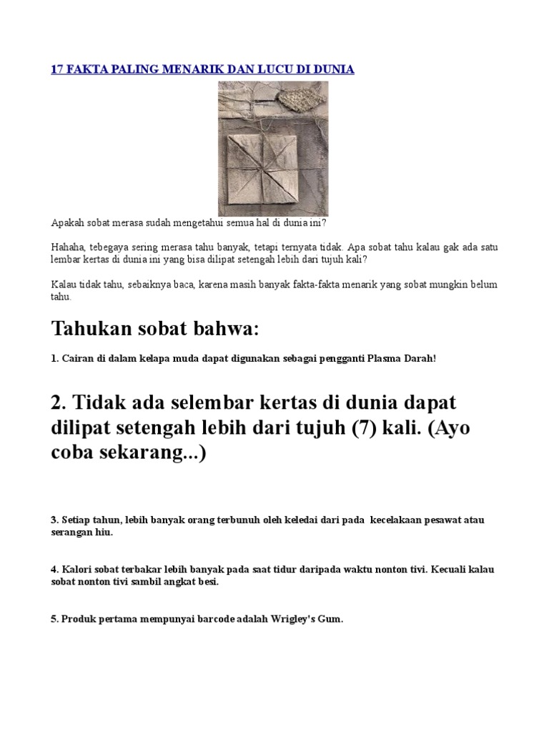 Fakta Lucu
