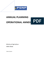 Annual Planning Operational Annex: Ministry of Agriculture Addis Ababa