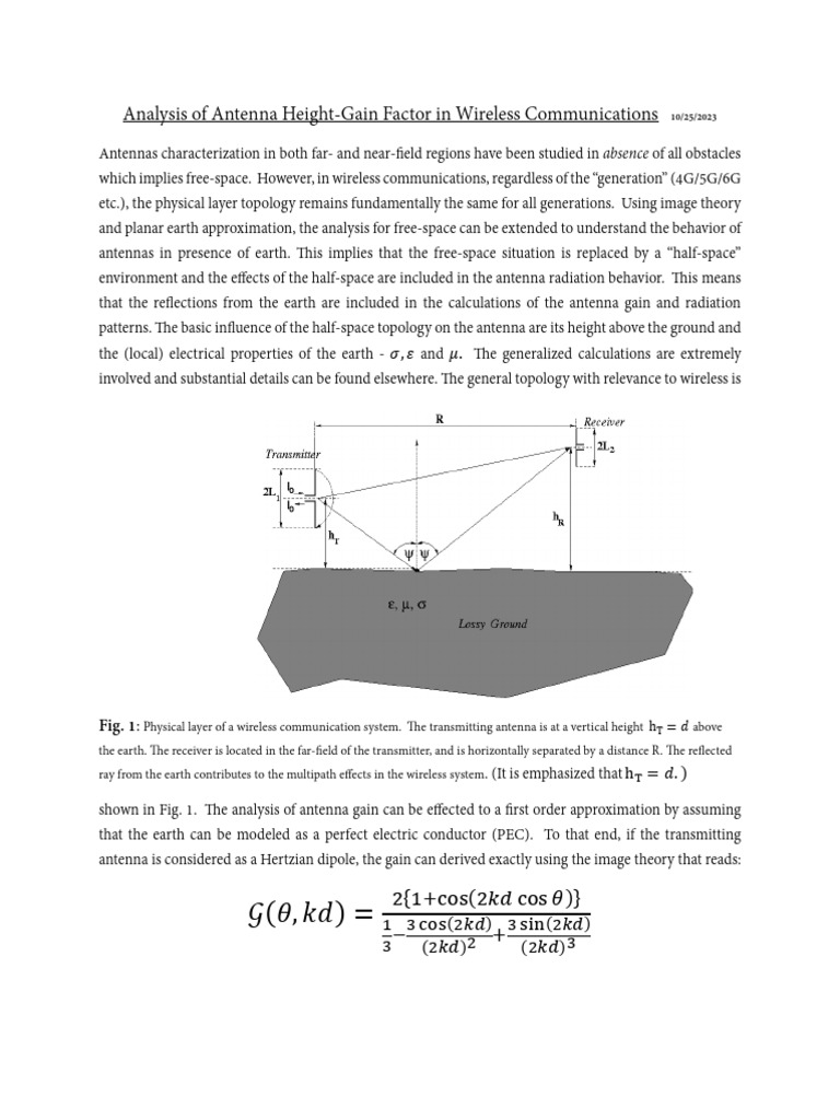 ECE+412+ECE+5513+Project Antenna+HeightGain+Factor PDF Antenna
