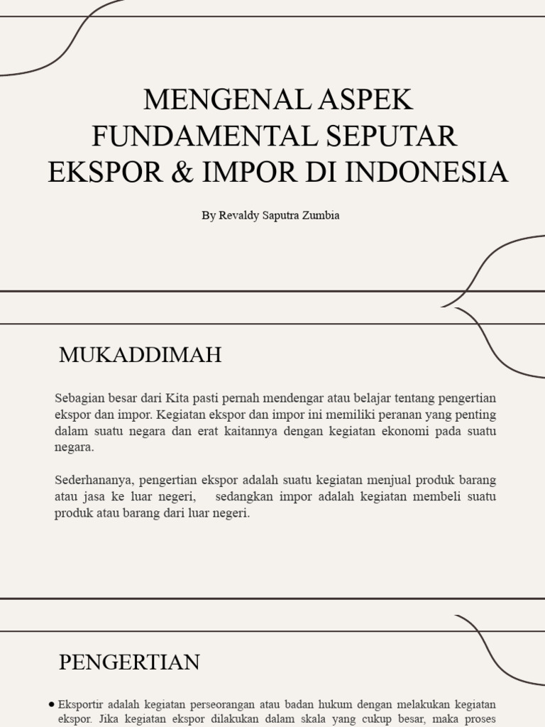 Mengenal Aspek Fundamental Seputar Ekspor Impor Di Indonesia Pdf
