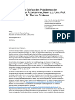 Offener Brief An Den Präsidenten Der Österreichischen Ärztekammer, Herrn A.O. Univ.-Prof. Dr. Thomas Szekeres