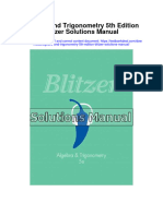 Algebra and Trigonometry 5th Edition Blitzer Solutions Manual