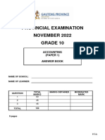 GR 10 Accounting P1 (English) November 2022 Answer Book