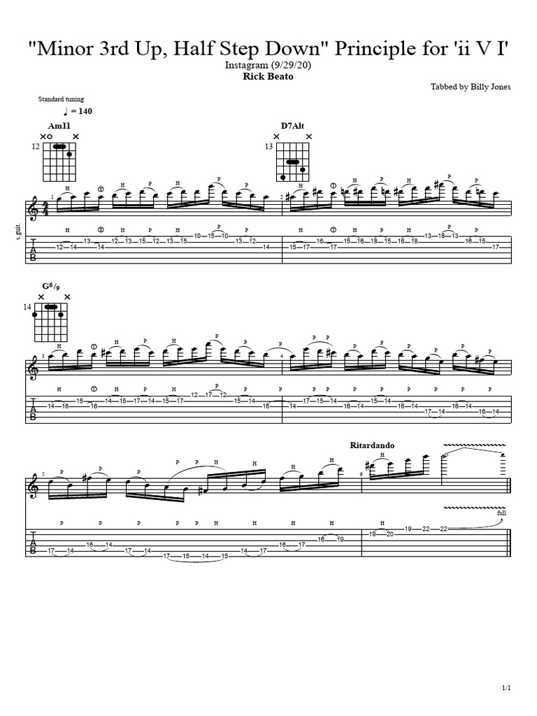 Minor 3rd Up, Half Step Down Principle For 'Ii V I' Instagram (9 29