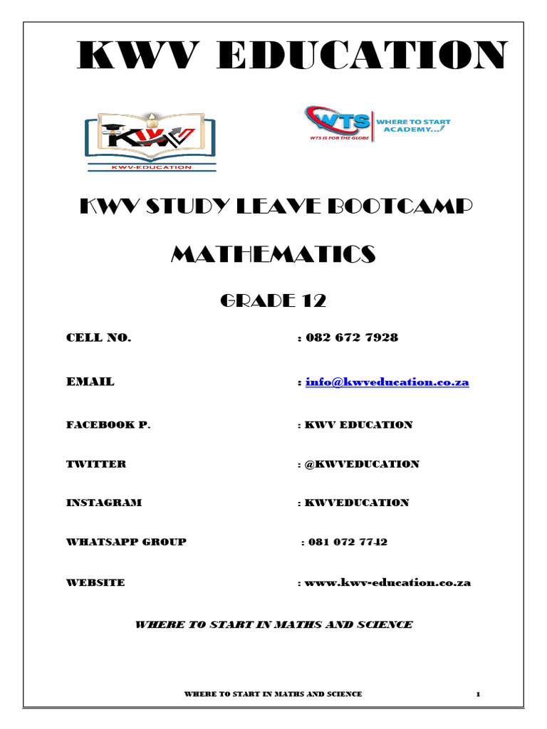 KWV Trig Maths Camp | PDF | Mathematics | Trigonometry