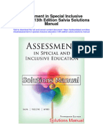 Assessment in Special Inclusive Education 13th Edition Salvia Solutions Manual
