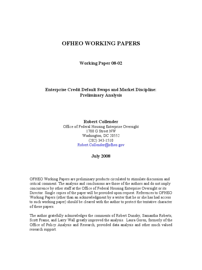 Working Paper 0802 | PDF | Bonds (Finance) | Credit Default Swap